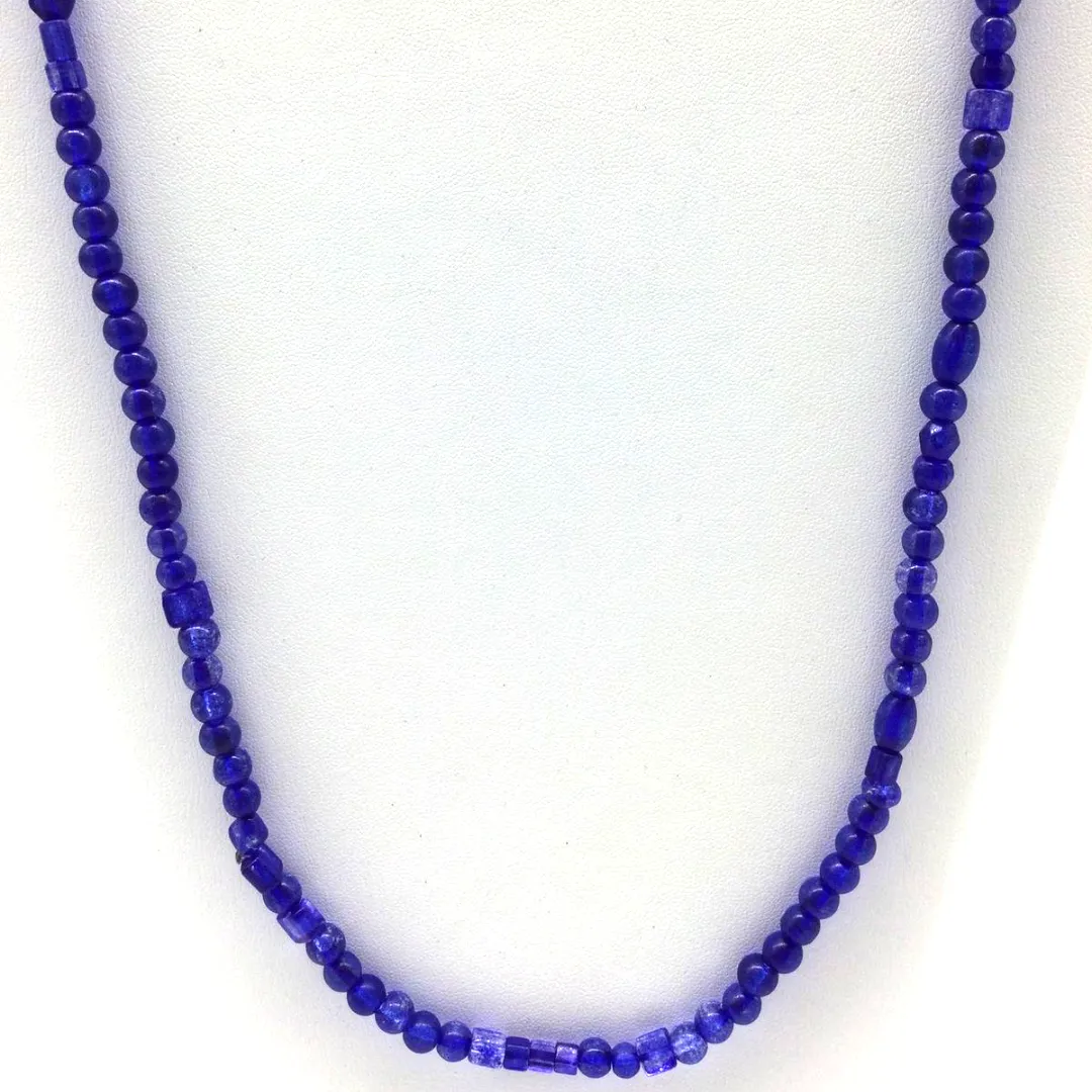 27" Royal Blue Glass Bead Necklace (Dozen)