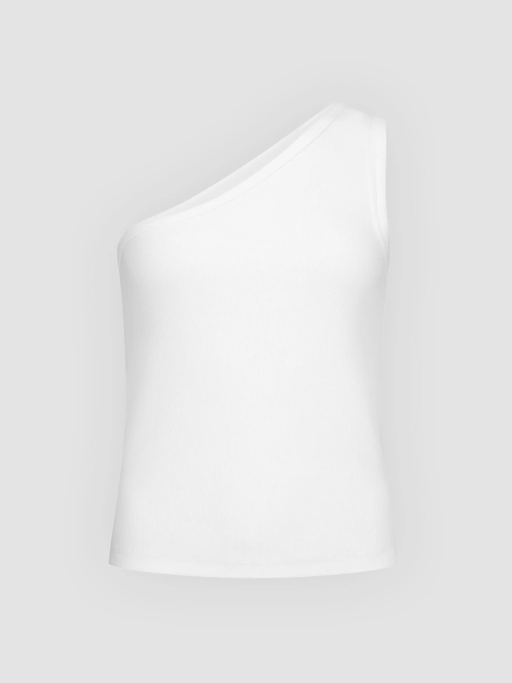 Asymertric Organic Cotton Knit Tank - White