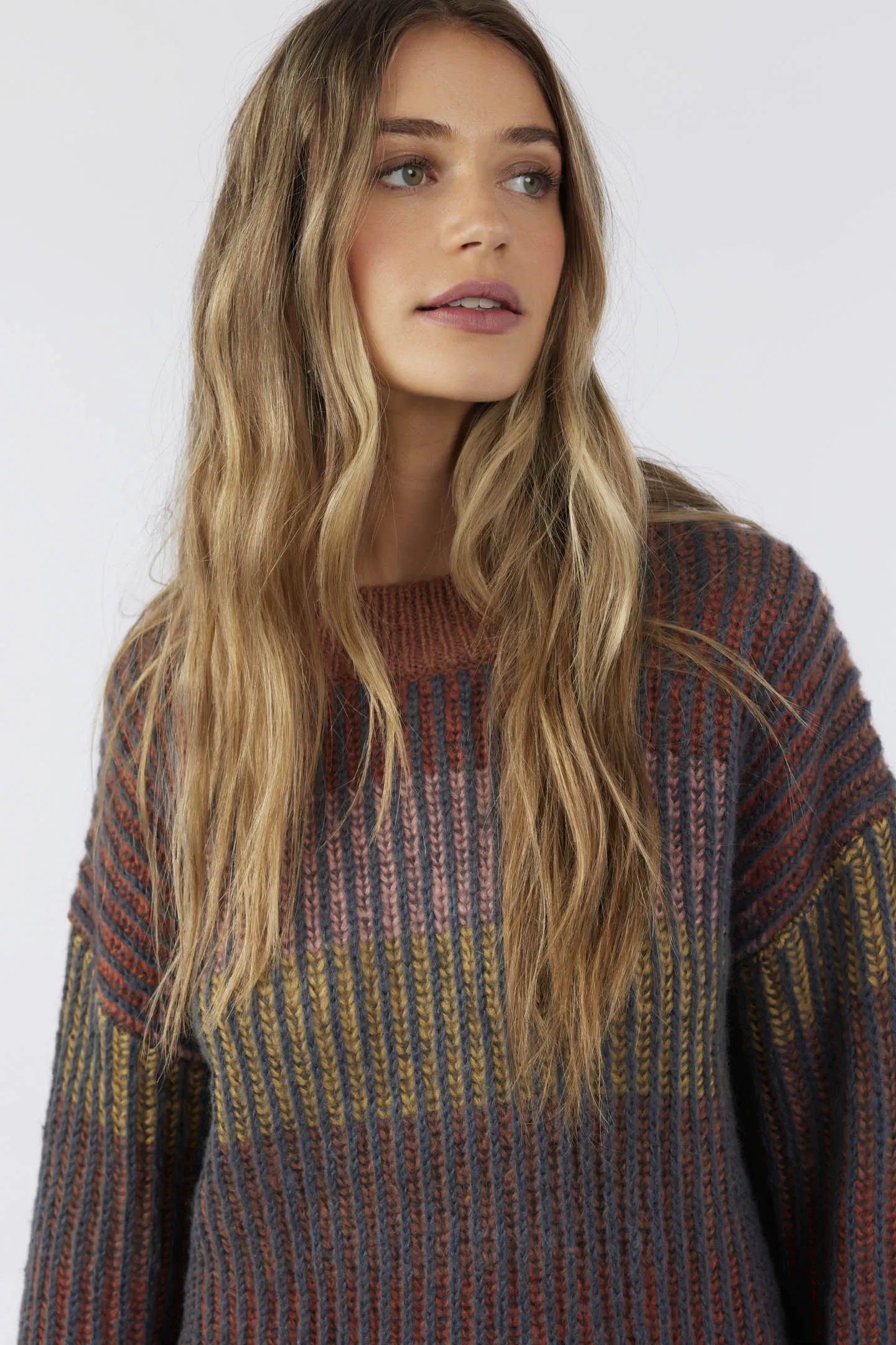 BILLIE STRIPE MOCKNECK OVERSIZED SWEATER