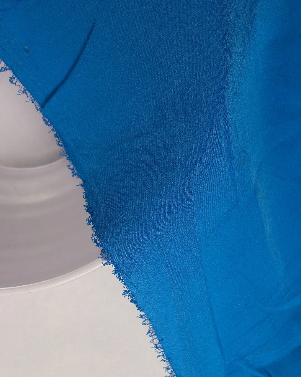 Blue Plain Crepe Fabric