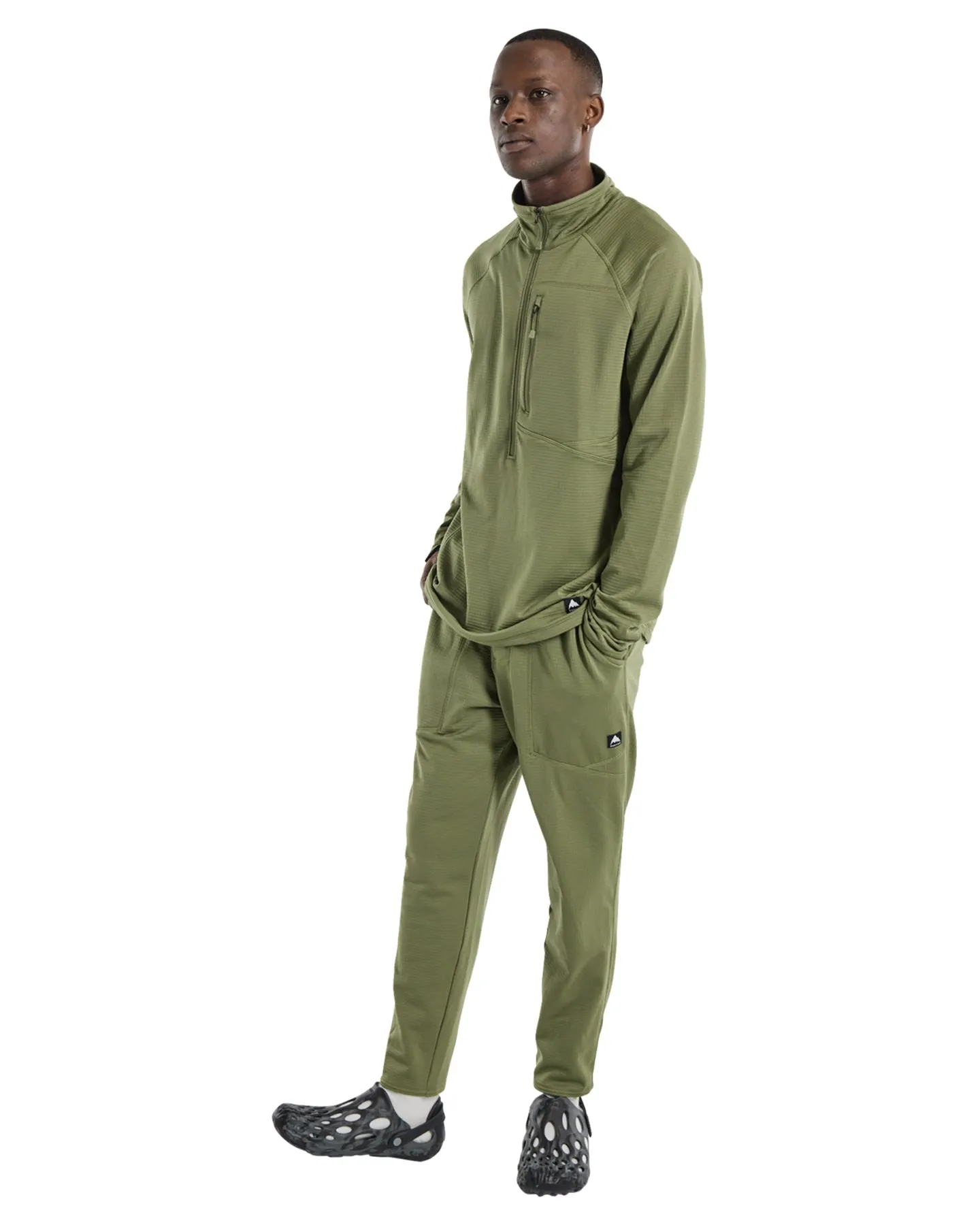 Burton Men's Stockrun Grid Half-Zip Fleece - Forest Moss