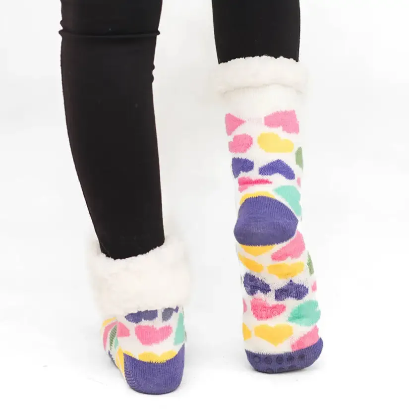 Candyheart Cloud Purple - Recycled Slipper Socks