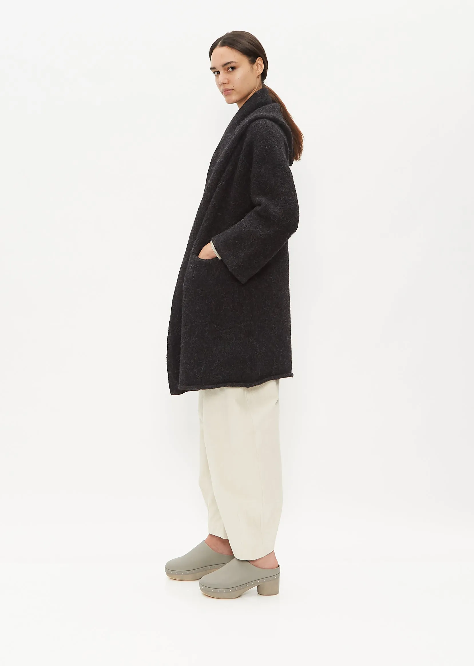 Capote Coat - Black Melange