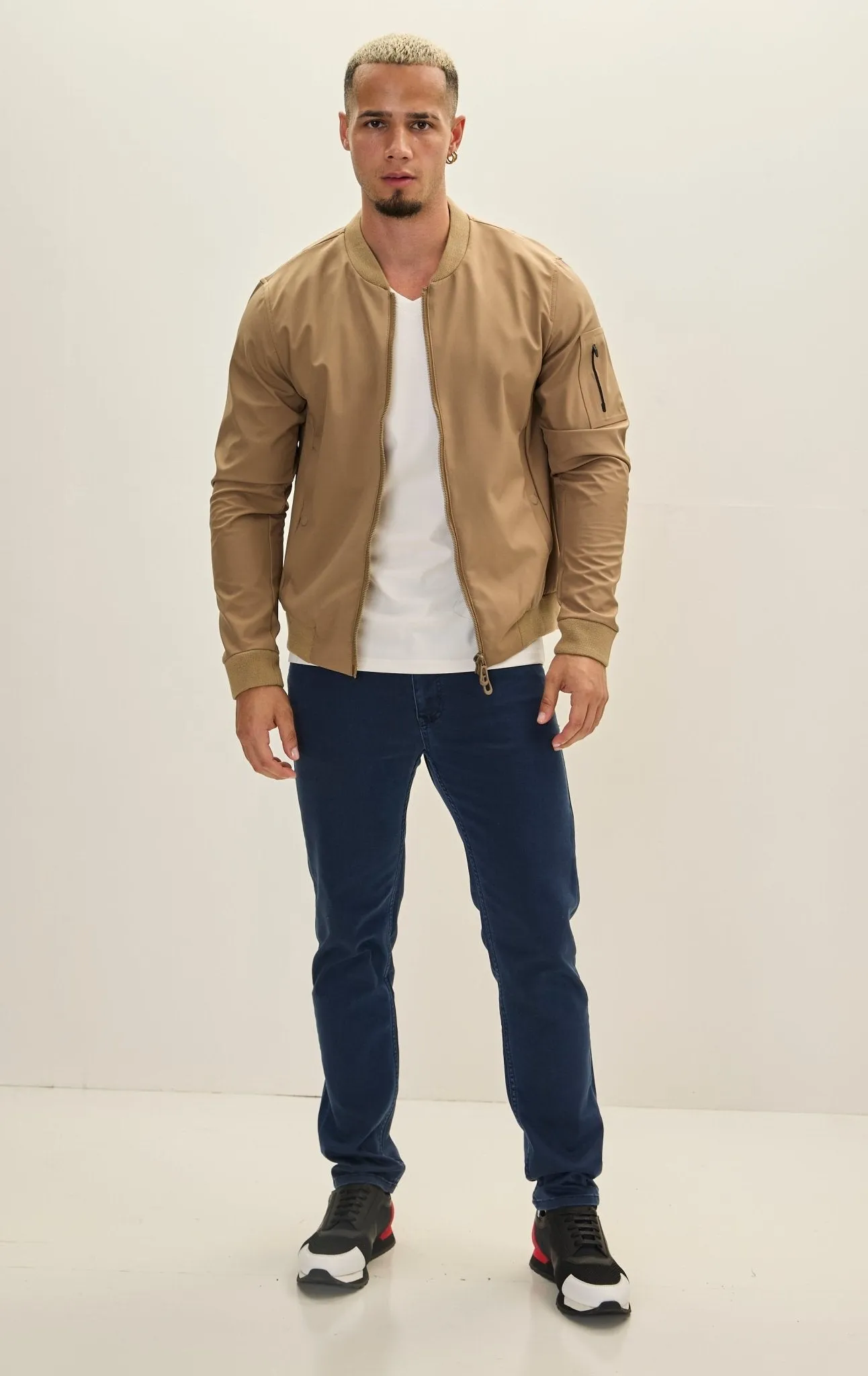 Classic Lightweight Bomber Jacket - Camel