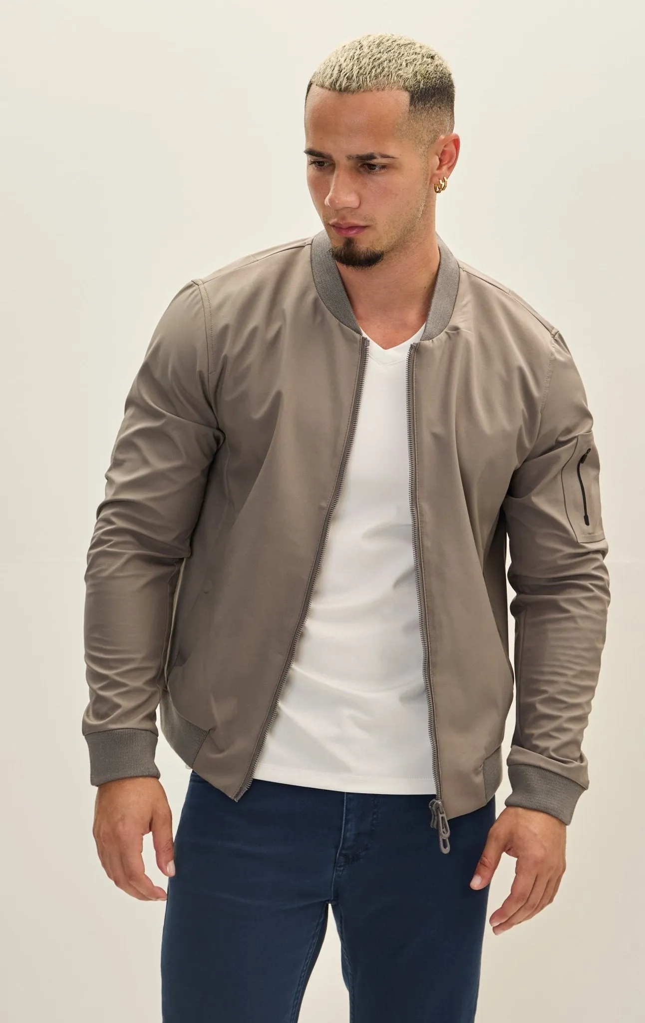 Classic Lightweight Bomber Jacket - Grey