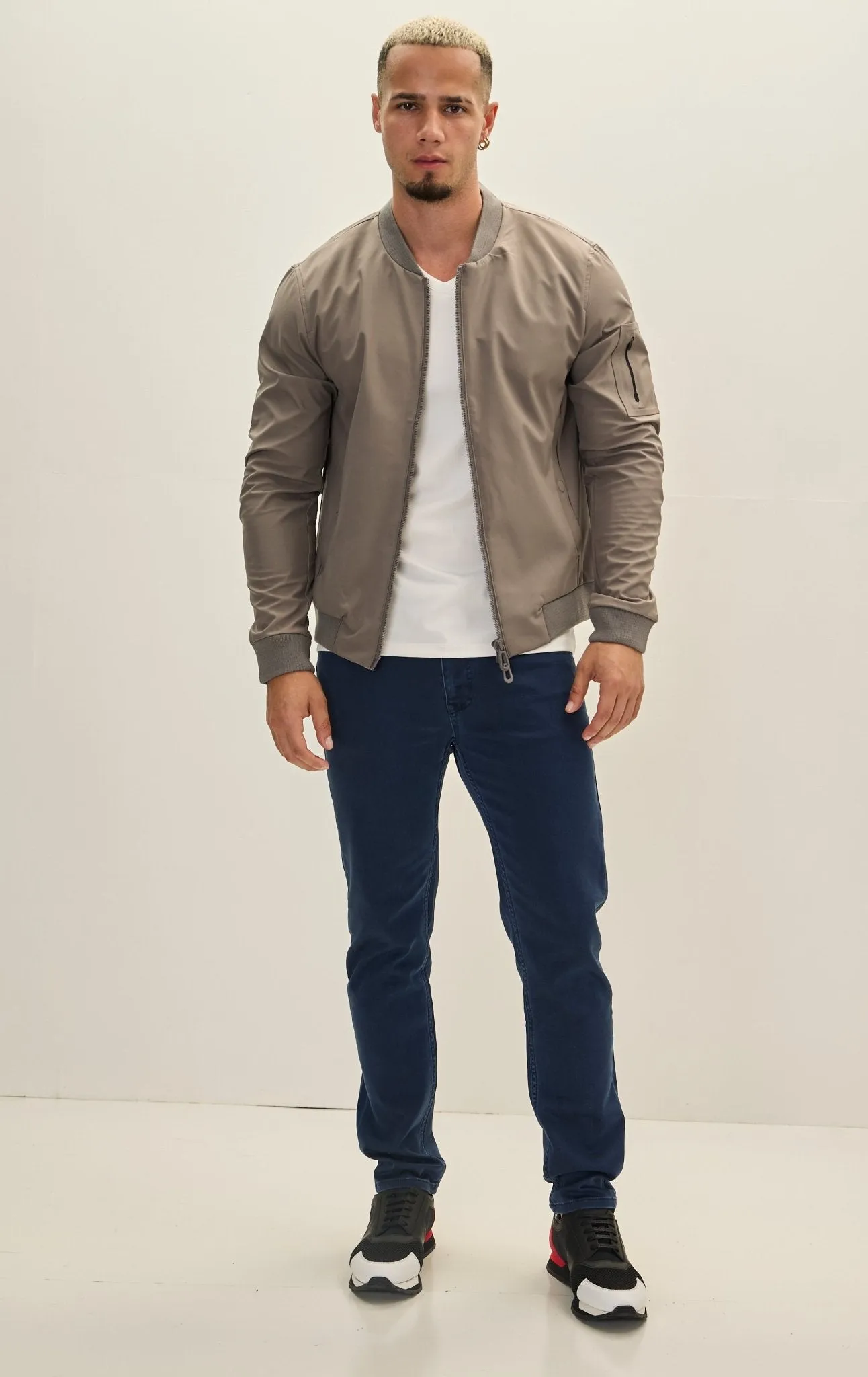 Classic Lightweight Bomber Jacket - Grey