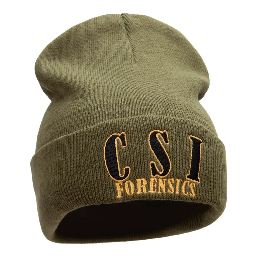 CSI Forensic Embroidered 12 Inch Long Knitted Beanie