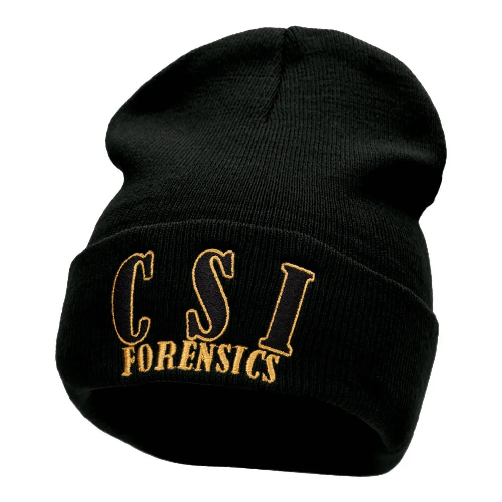 CSI Forensic Embroidered 12 Inch Long Knitted Beanie