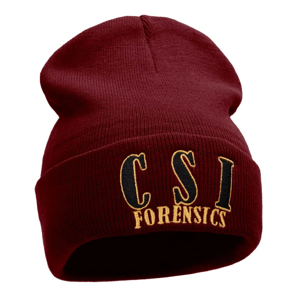 CSI Forensic Embroidered 12 Inch Long Knitted Beanie