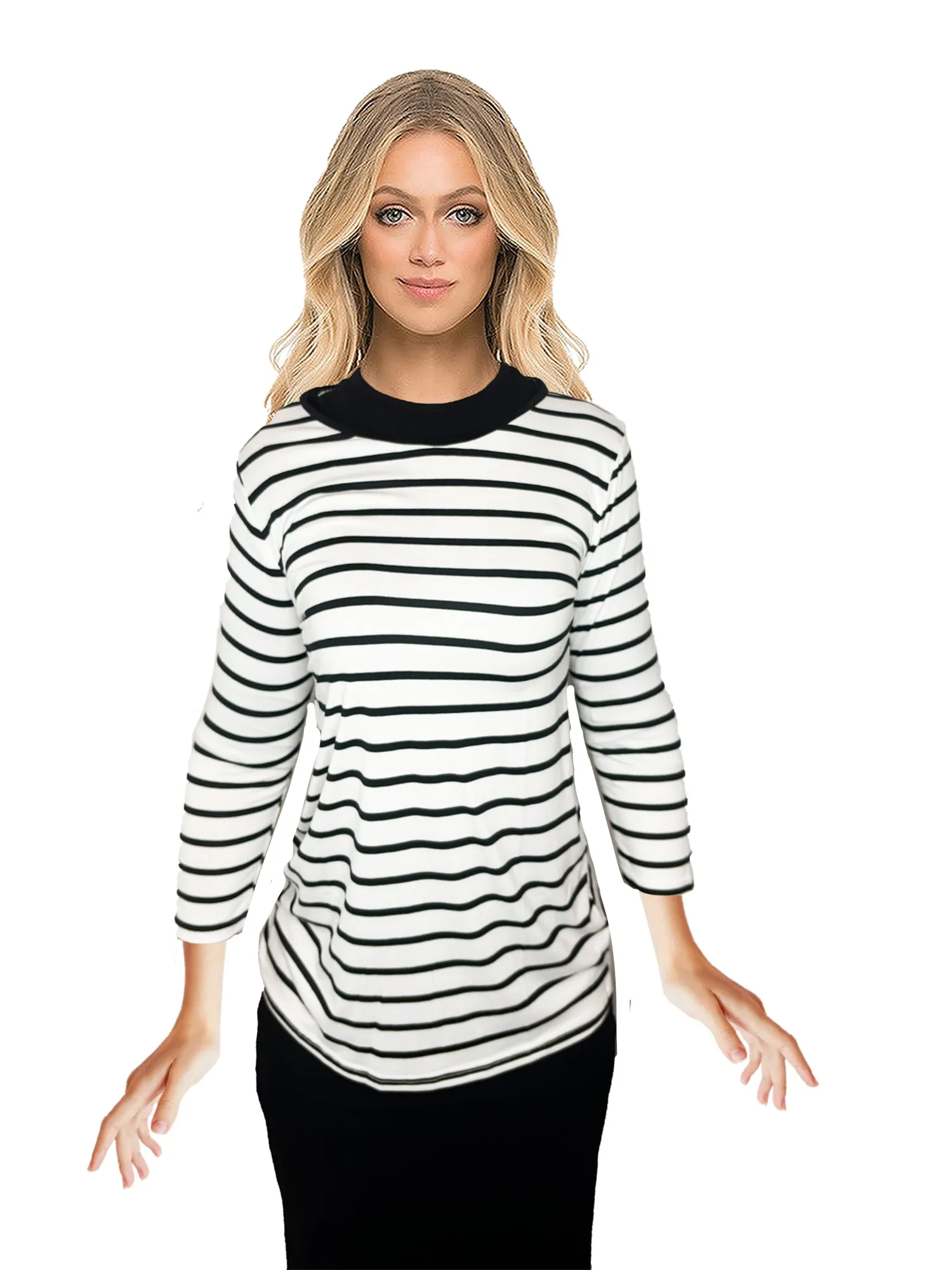 Doublju Effortless Striped Tee