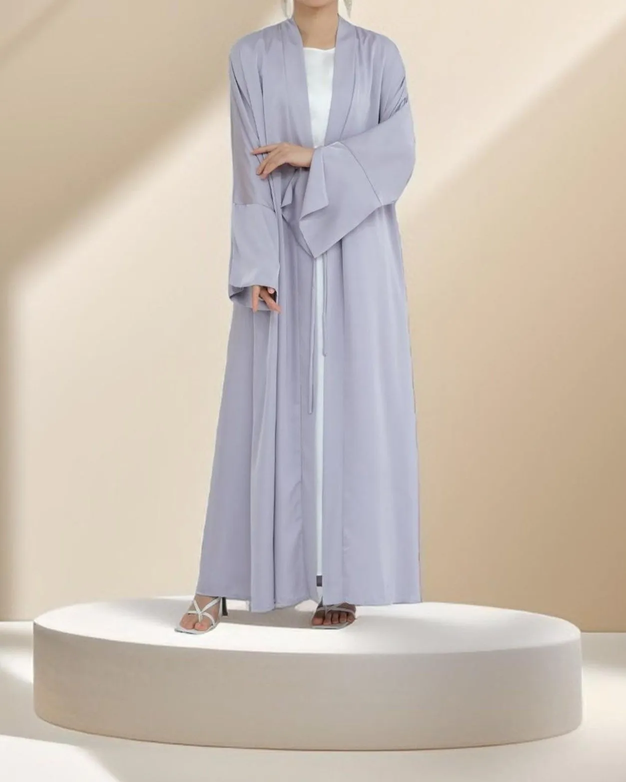 Duha Open Front Satin Abaya