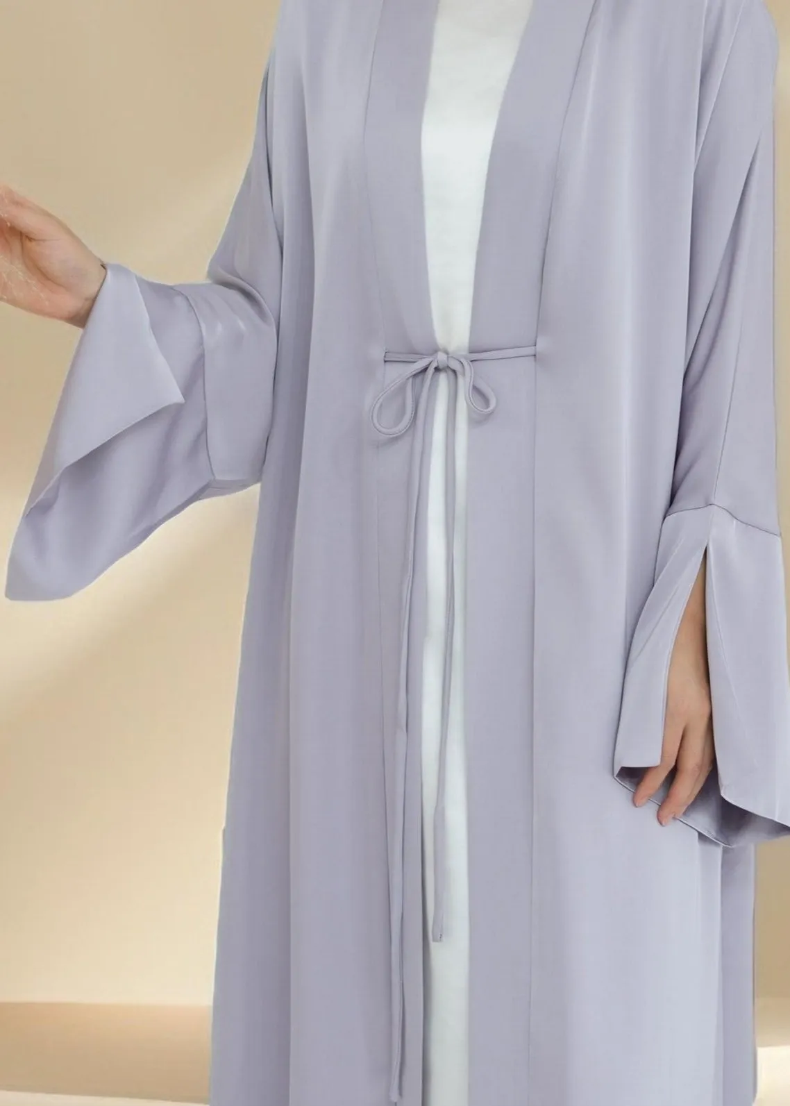 Duha Open Front Satin Abaya