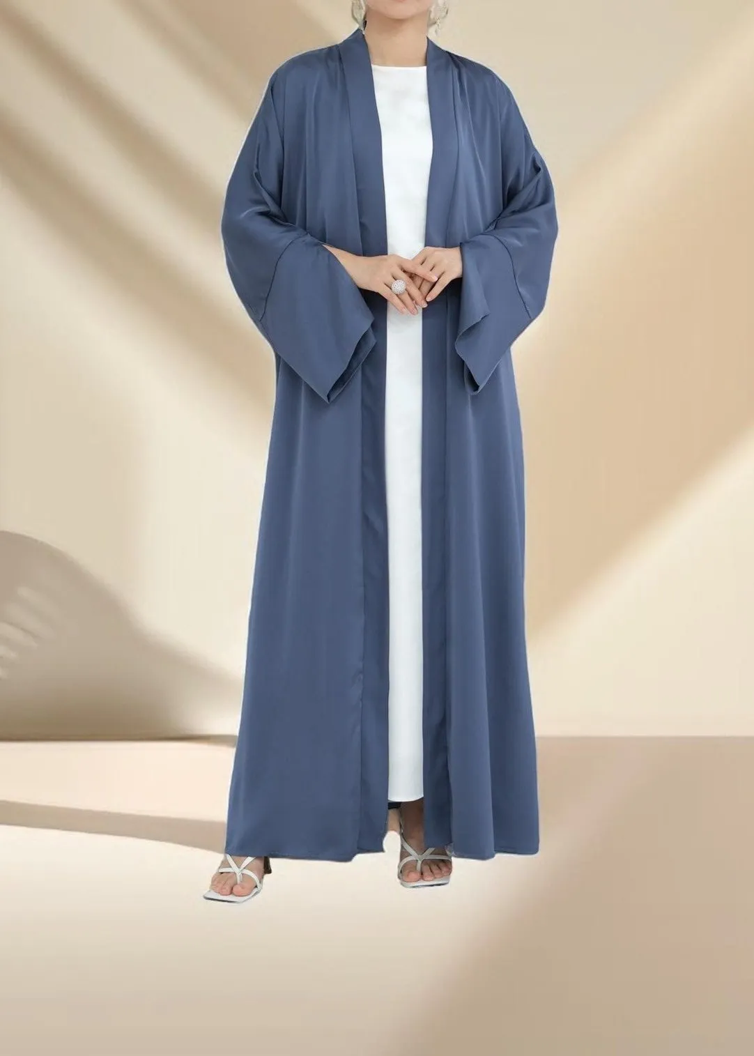 Duha Open Front Satin Abaya