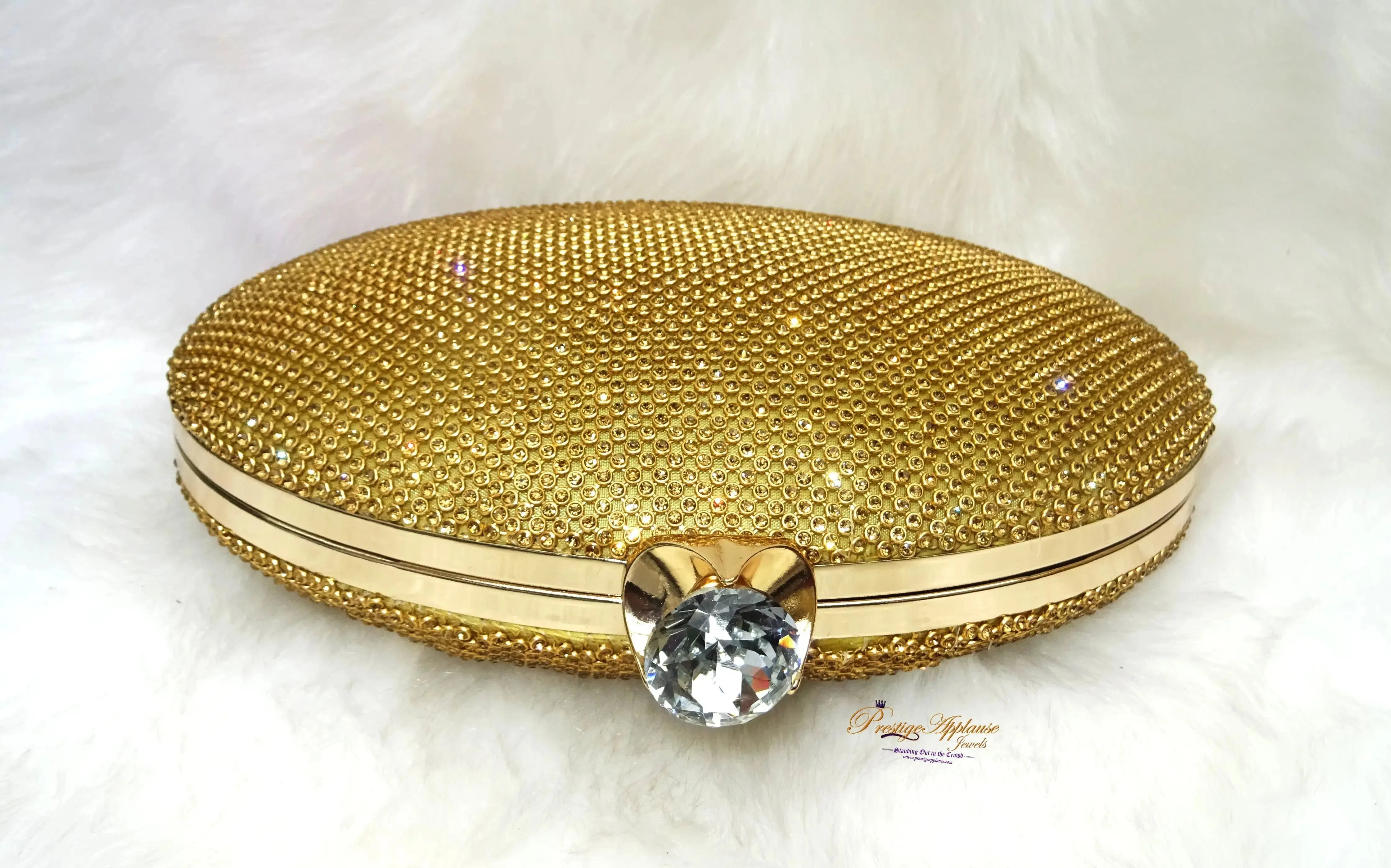 Evening Clutch Bag Gold Silver Bag for Women Floral Diamante Oval Formal Dressing Handbag for Wedding Party Prom