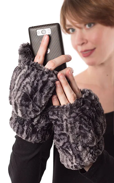 Flip Top Mittens - Luxury Faux Fur in Winter River  Sold Out!