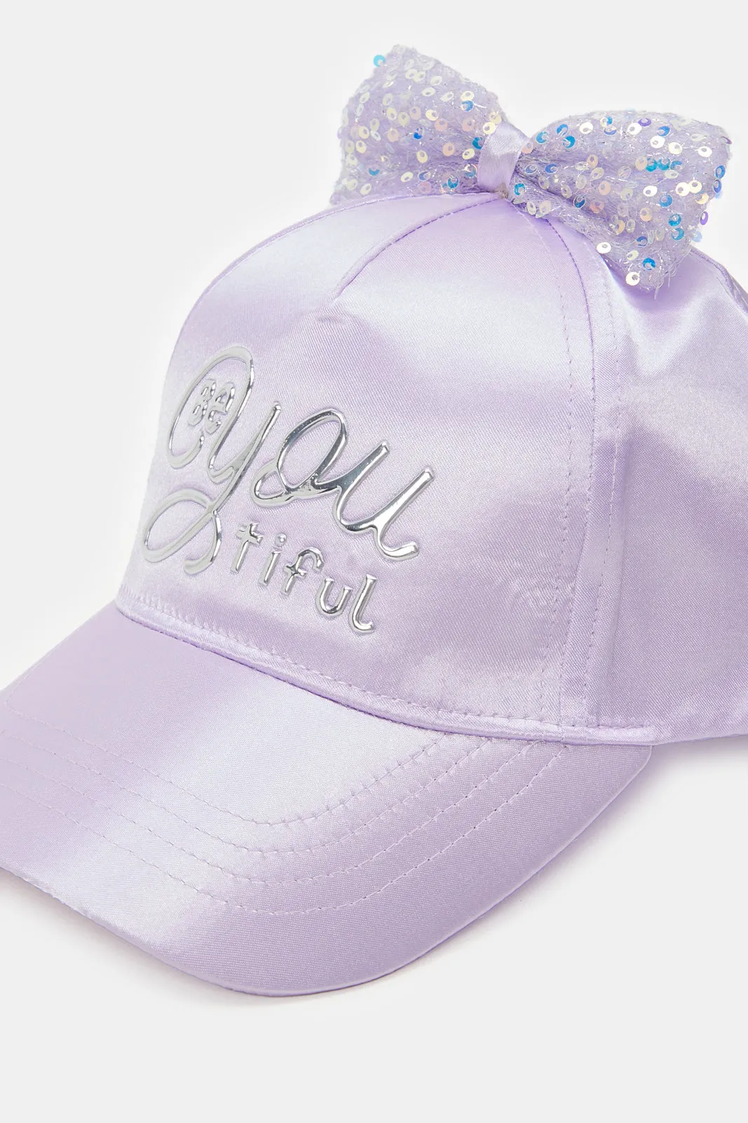 Girls Lilac Embellished Cap