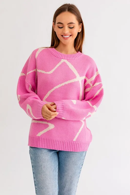 Hot Girl Abstract  Oversized Sweater