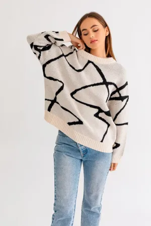 Hot Girl Abstract  Oversized Sweater