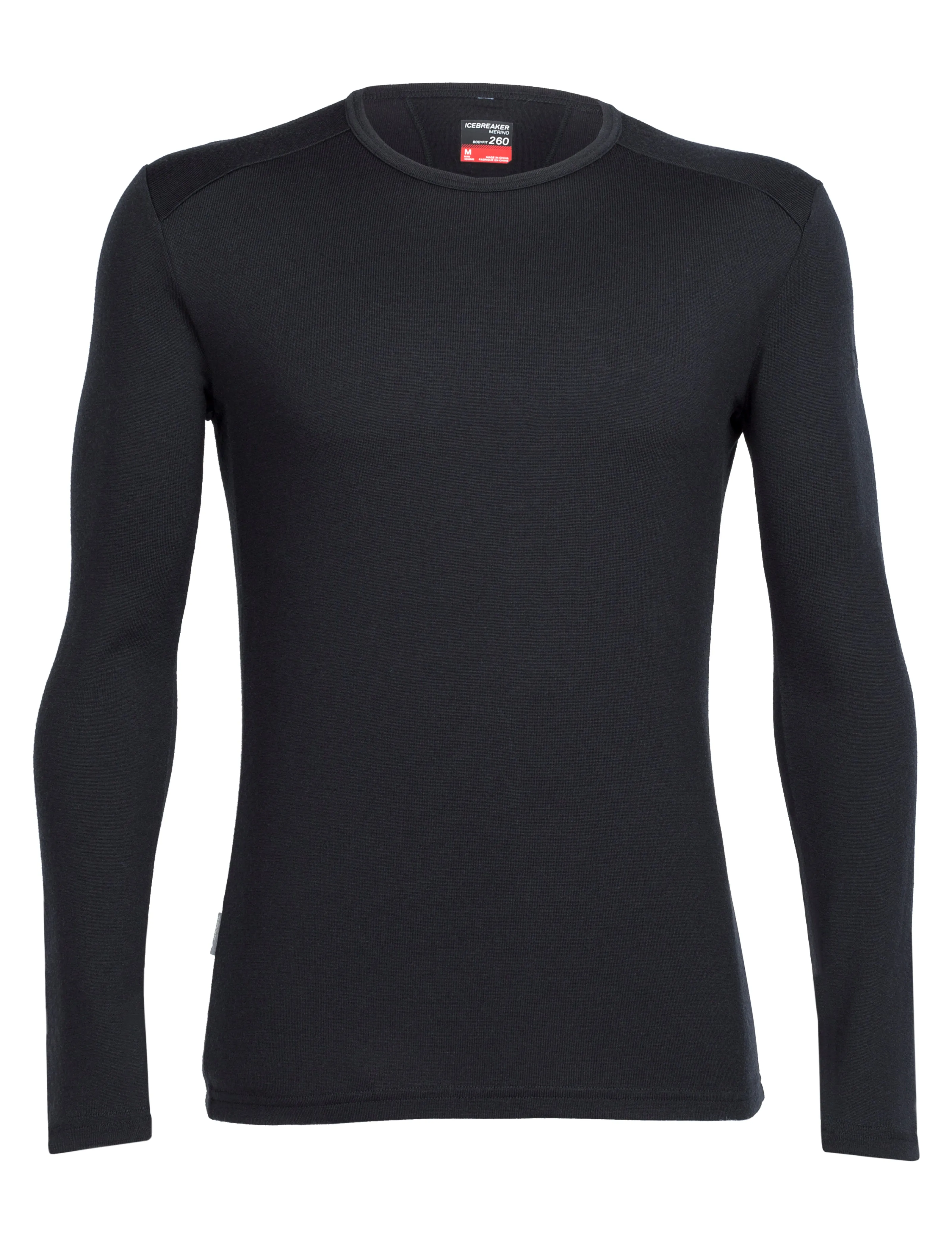 icebreaker Merino Base Layer Men's 260 Tech Top Long Sleeve Crewe - Black L, Cargo XL, XXL