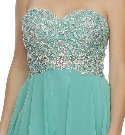 Juliet 553 Layered Strapless Sweetheart Neckline Prom Dress