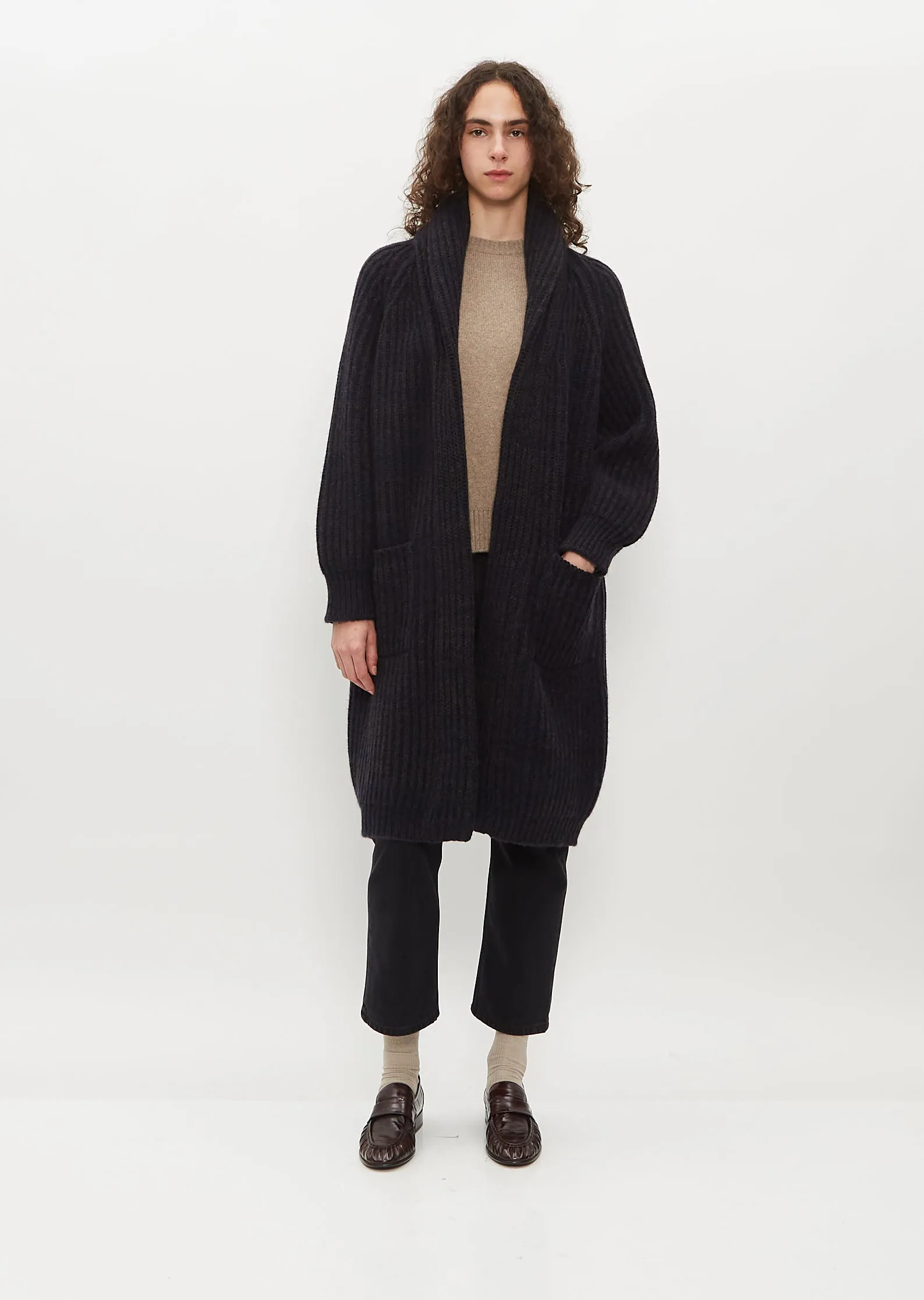 Lounge Knitted Coat — Dark Mix