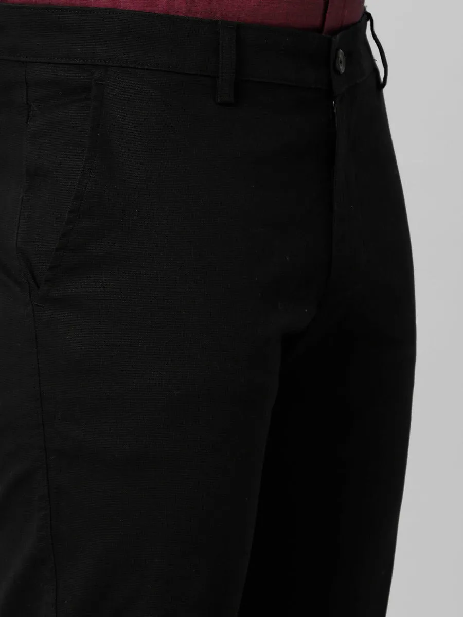 Men Linen Cotton Trim Fit Pant Black - LC2