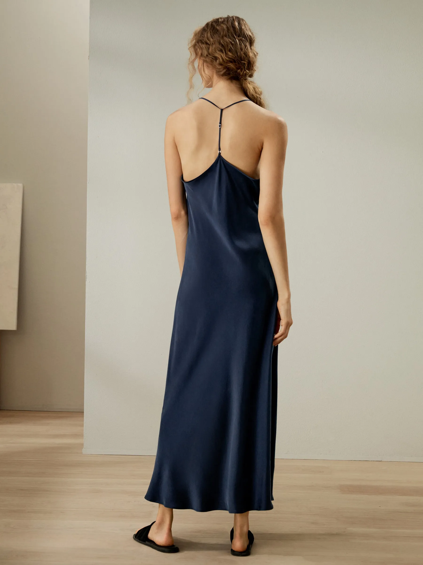 Minimalist Silk Suede Maxi Nightdress