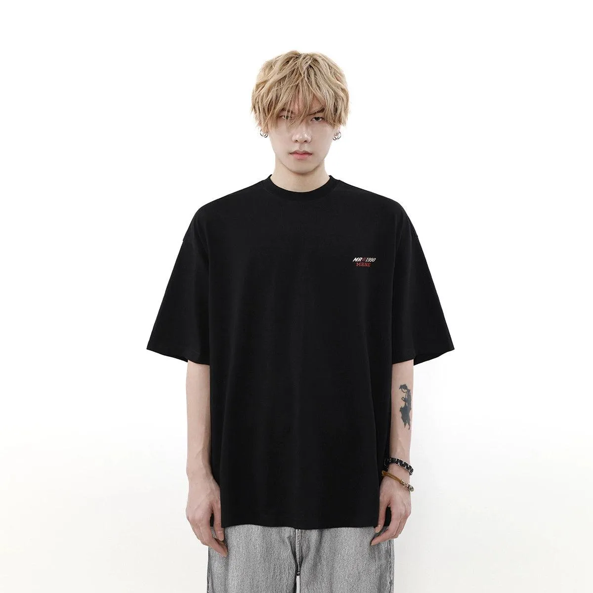 Mrnearly Minimalist Logo Oversized Tee - Unisex Urban Streetwear Essential