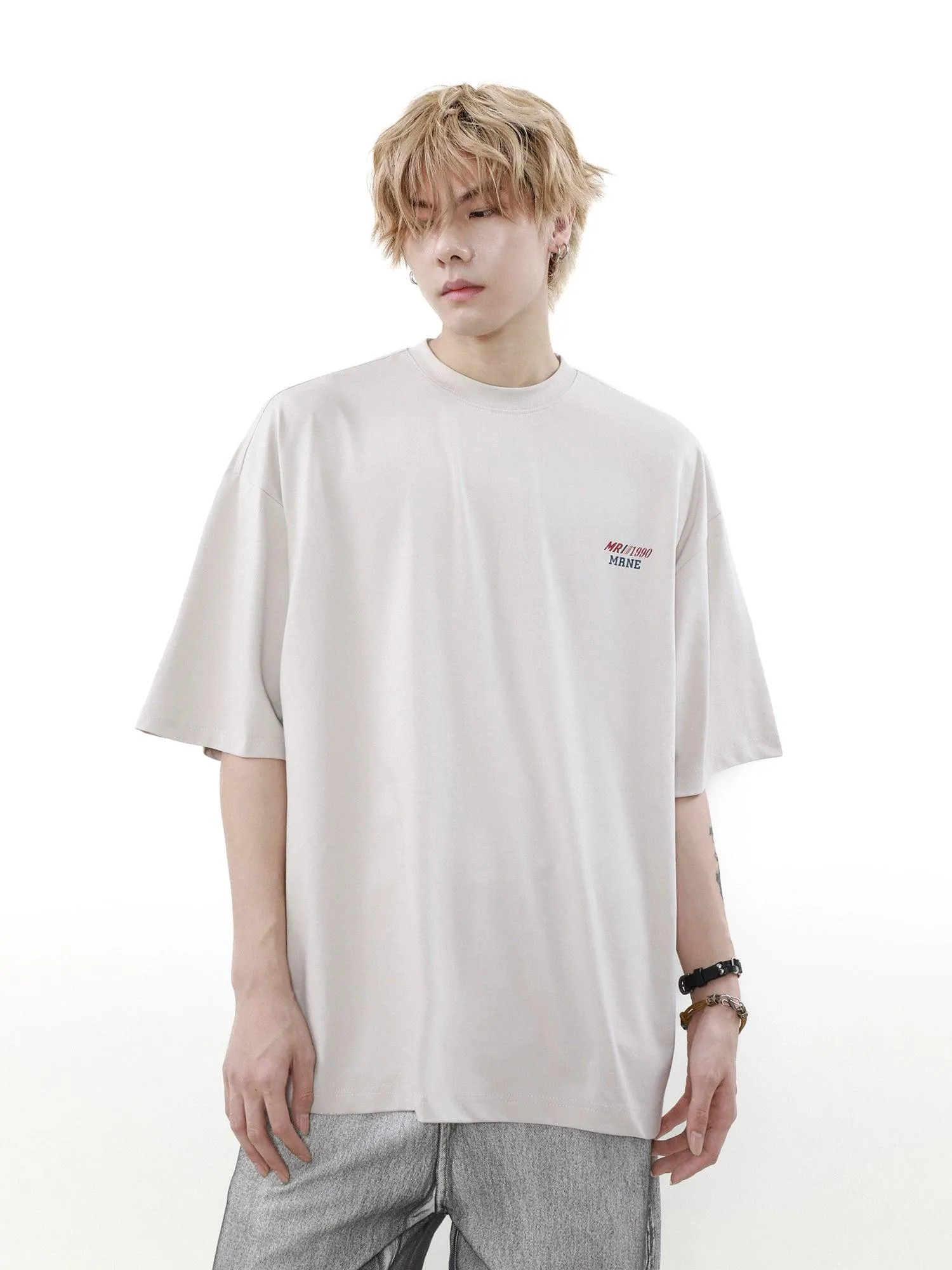 Mrnearly Minimalist Logo Oversized Tee - Unisex Urban Streetwear Essential