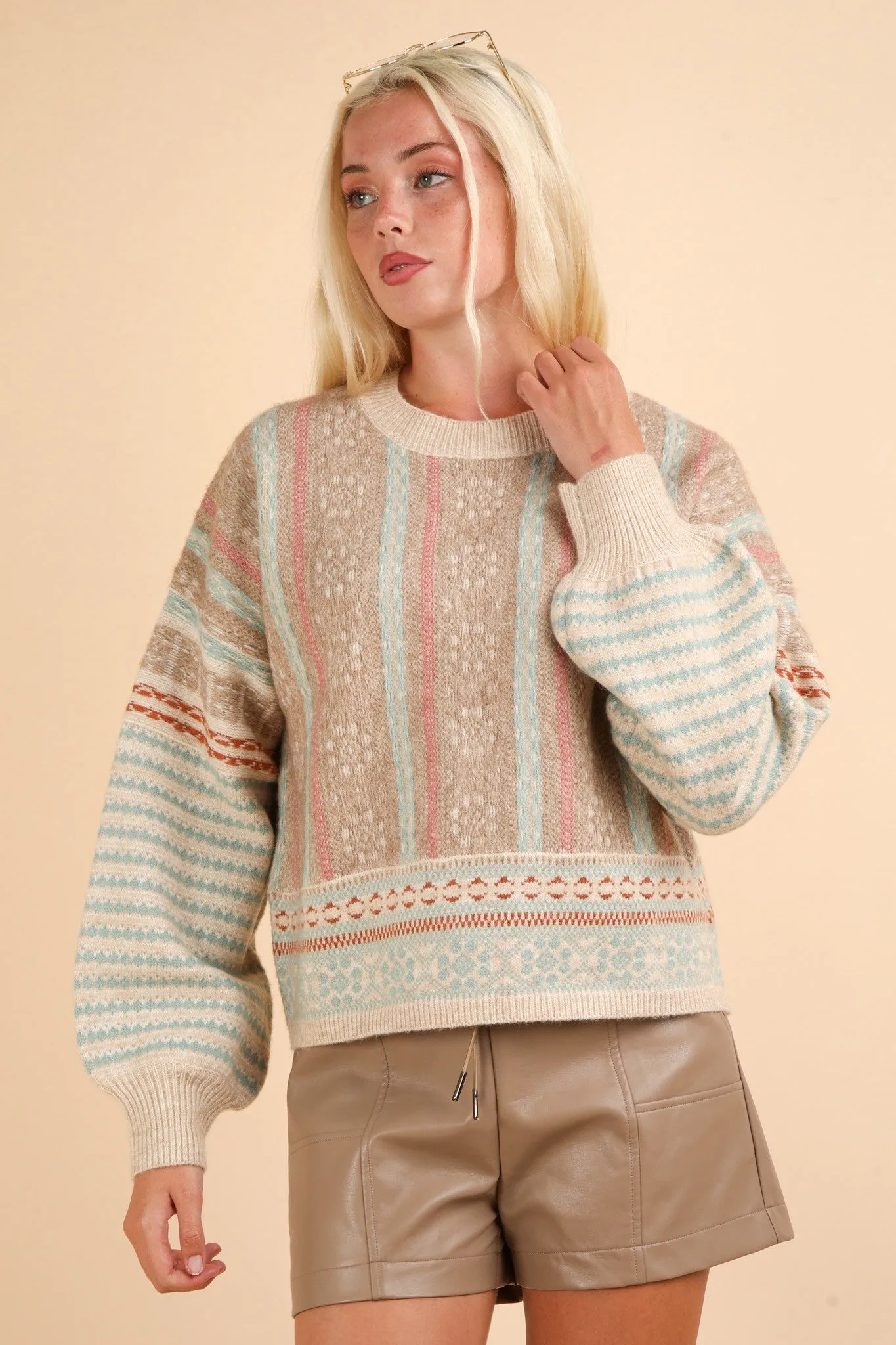 Oversized Cozy Aztec Sweater