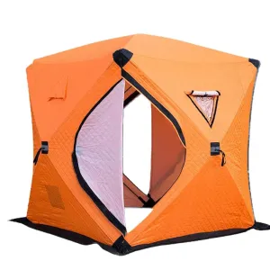 Portable Winter Ice Fishing Tent Outdoor Winter Camping Tent Thickened Warm Three-layers Cotton Shelter Waterproof Windproof