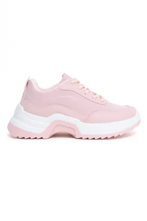 PREMIUM CHUNKY KNIT SNEAKERS-PINK