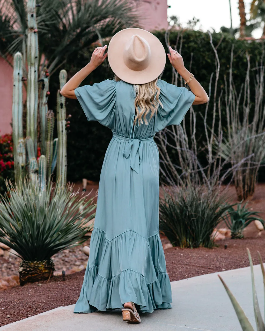 PREORDER - Seafoam Season Pocketed Tiered Maxi Dress - Seafoam