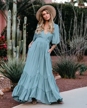 PREORDER - Seafoam Season Pocketed Tiered Maxi Dress - Seafoam