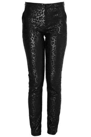 REINA Metallic Black Leopard Pants