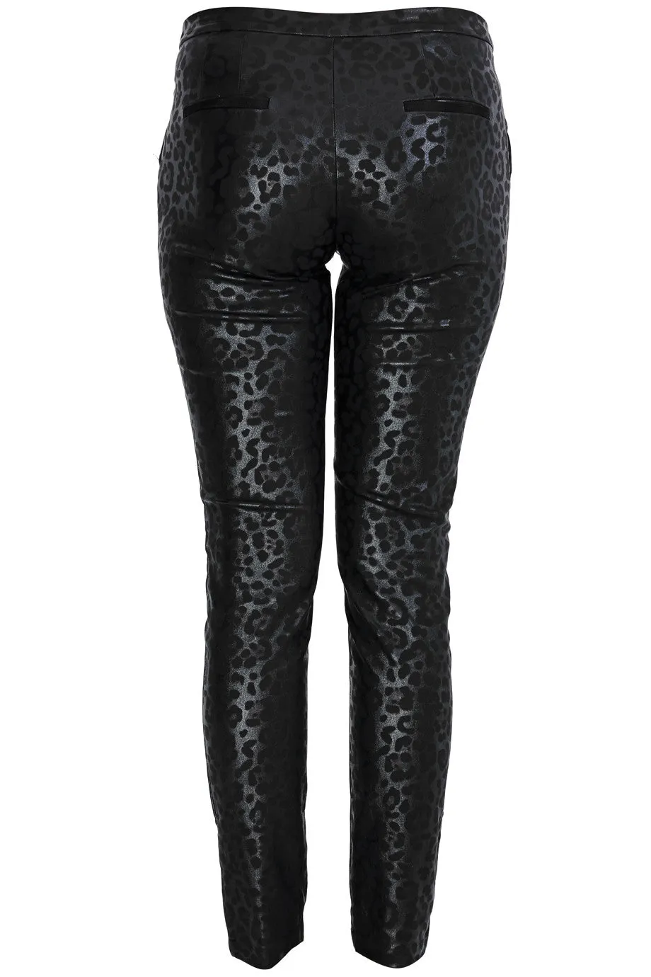 REINA Metallic Black Leopard Pants