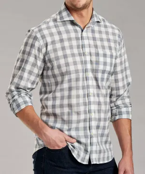 Rule 18 Luxe Cotton Ghost Large Check Long Sleeve Sport Shirt