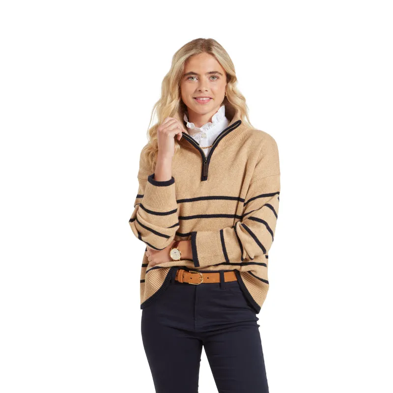 Schoffel Sandsend 1/4 Zip Ladies Jumper - Warm Sand