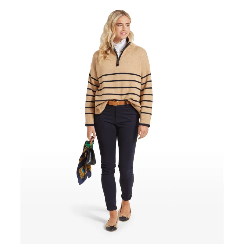 Schoffel Sandsend 1/4 Zip Ladies Jumper - Warm Sand