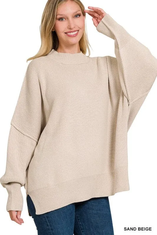 SIDE SLIT OVERSIZED SWEATER