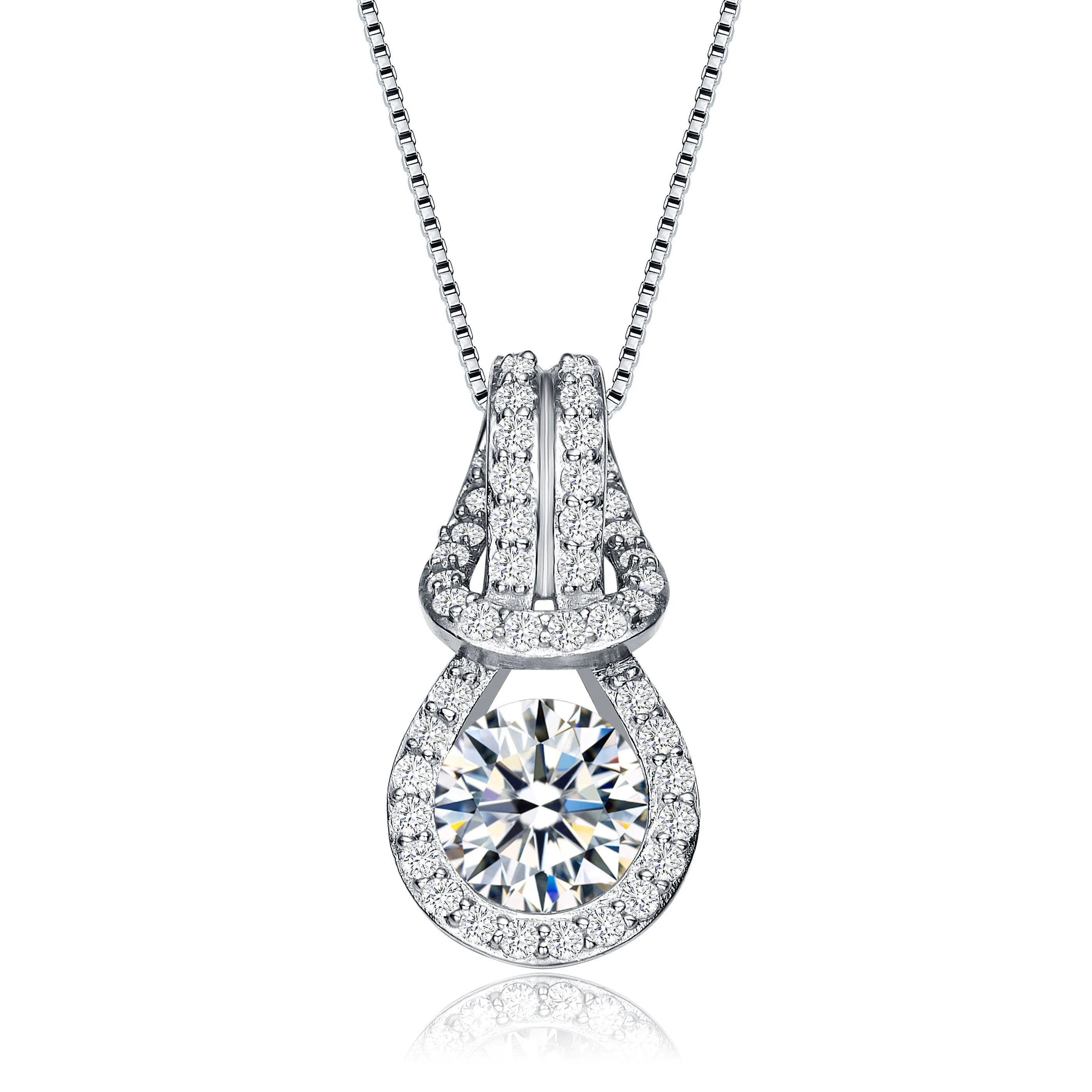 Sterling Silver Cubic Zirconia Elegant Necklace