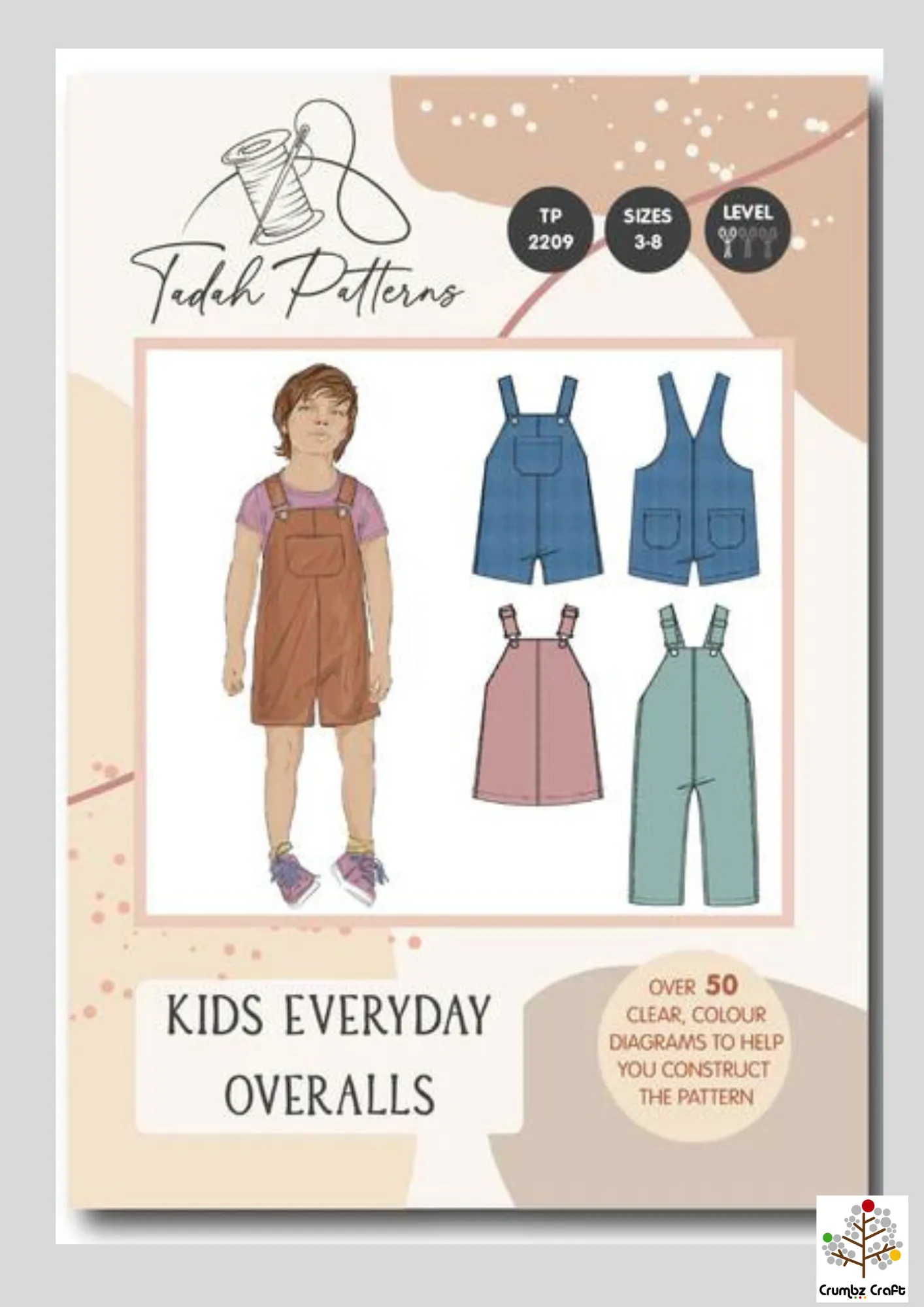 TP2209 Kids Everyday Overalls Pattern