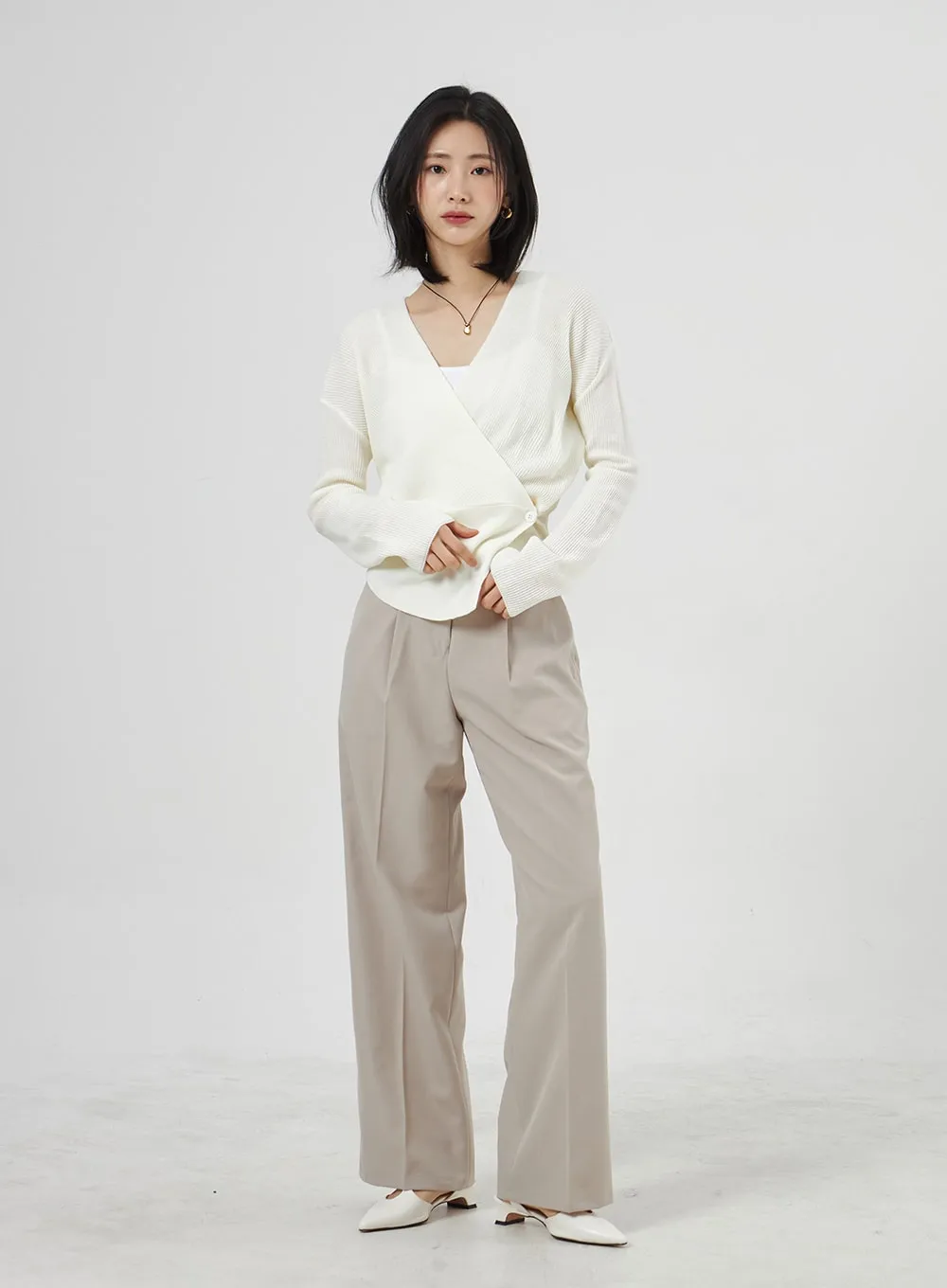 Wide Basic Tailored Pants OA307