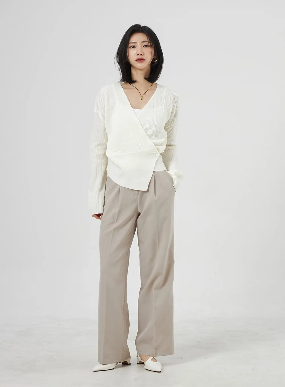 Wide Basic Tailored Pants OA307