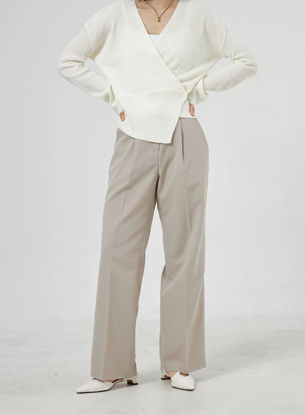 Wide Basic Tailored Pants OA307