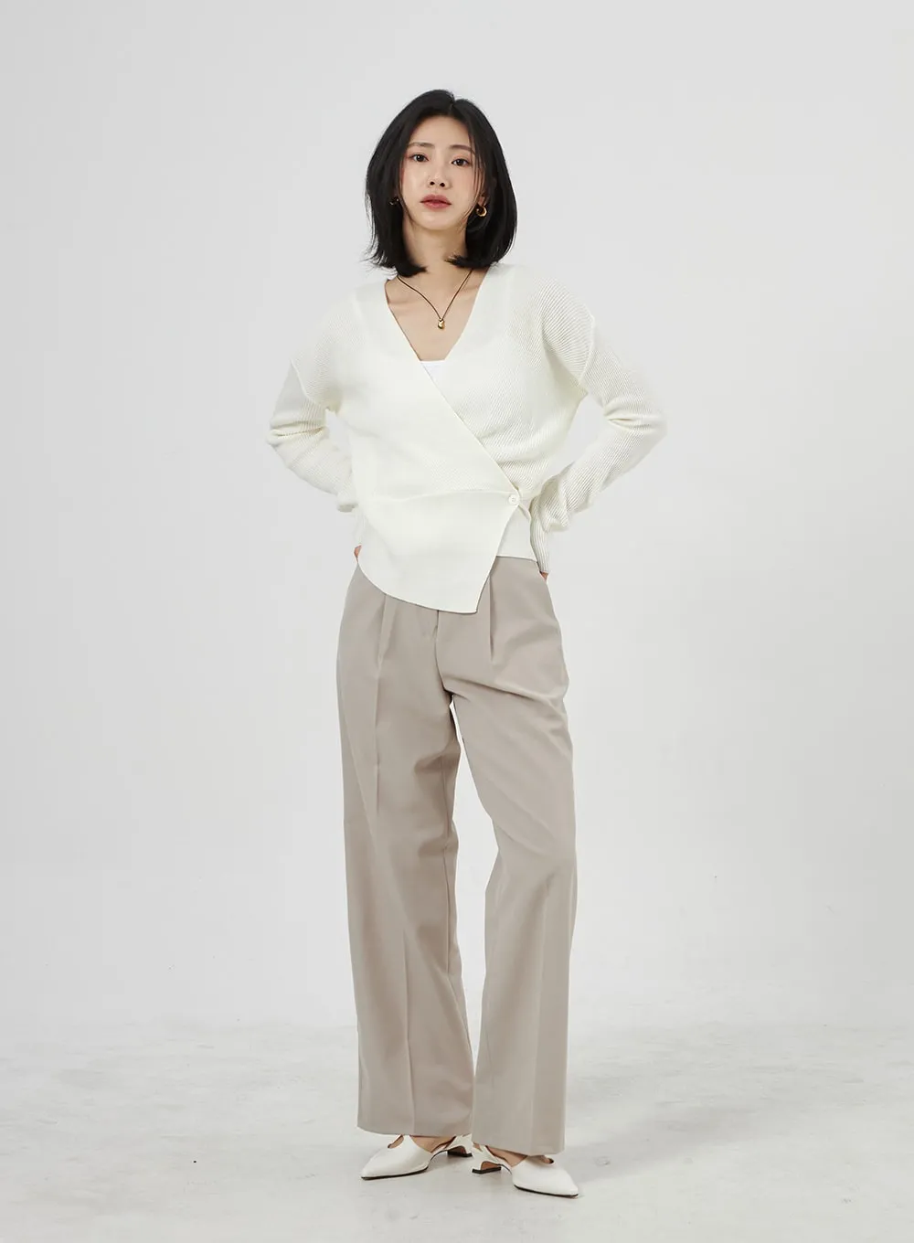 Wide Basic Tailored Pants OA307