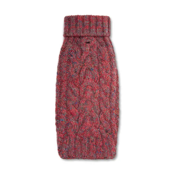 Wilmot Cable Recycled Red Designer Dog Jumper