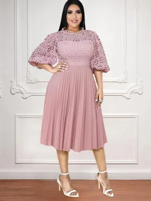 Women Plus Size Elegant Lace Dress