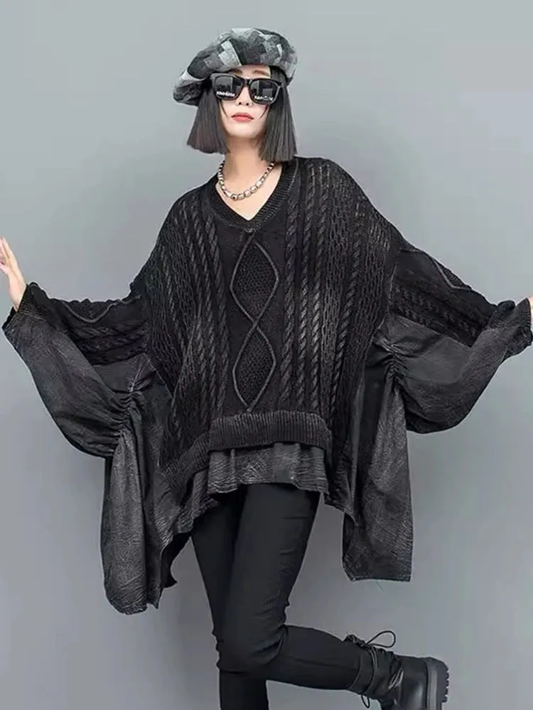 Women's Oversized Batwing Sleeve Knit Sweater